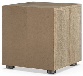 Fehér-természetes színű éjjeliszekrény tölgyfa dekorral Pepe - Tvilum