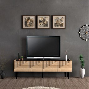 [en.casa] TV állvány Oppdal 154x37x45cm tölgy / márvány, fekete