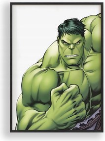 Poszter Hulk Bosszúállók Vászonkép Fa Keret Fekete 30x42 cm