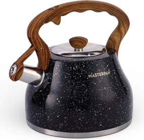 Acél Vízforraló Síppal 2.7L – Robusztus Konyhába És Kempingezéshez Fekete