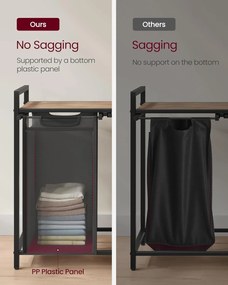 Szennyestartó kosár 73 × 33 × 72 cm barna és fekete színben