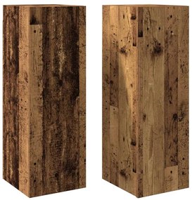 2 db antik fa színű szerelt fa TV-szekrény 30,5 x 30 x 90 cm