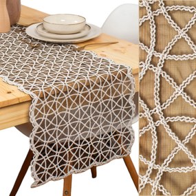 Glamour Modern asztali futó 38x138 cm fényes Dekoratív krém