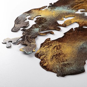 World Map Medium - 3 fém világtérkép faldekoráció