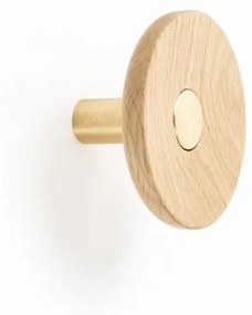 Fogas  Viefe ZOOT  gomb,  90mm, fa-alumínium, csiszolt sötét sárgaréz + tölgy EI