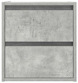 2 db betonszürke falra szerelhető éjjeliszekrény 38x34x40 cm