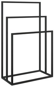 Fekete vas szabadon álló törölközőtartó 48 x 24 x 79 cm