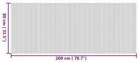 négyszögletű természetes bambusz szőnyeg 80 x 200 cm