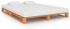 barna tömör fenyőfa raklap ágykeret 200 x 200 cm