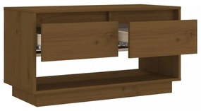 mézbarna tömör fenyőfa TV-szekrény 74 x 34 x 40 cm