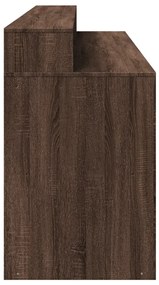 barna tölgy színű szerelt fa íróasztal LED-ekkel 200x55x91 cm