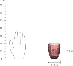 VICTORIAN vizes pohár, bordó 250 ml