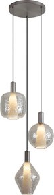 Design függőlámpa Gun metal 3-lámpás - Ard