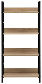 Intenso Home 4 szintes nyitott könyvespolc 60 x 126cm (Sonoma tölgy) | Univerzális tároló állvány fém lábakkal