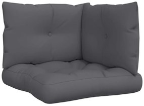 3 db antracitszürke szövet raklappárna