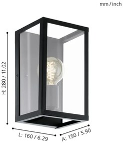 Eglo 49394 - Fali lámpa CHARTERHOUSE 1xE27/60W/230V