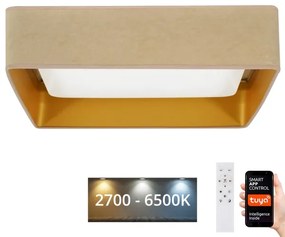 Brilagi-LED Fényerőszabályozható VELVET SQUARE LED/36W/230V Wi-Fi Tuya + távirányító bézs