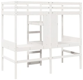 fehér tömör fenyő galériaágy-keret matrac nélkül 80 x 200 cm