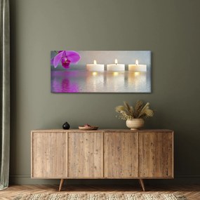 Gyertyák a vízen képe (120x50 cm)