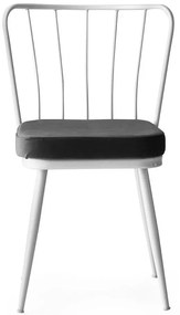 Fehér-fekete fém étkezőszék szett 2 db-os Yildiz – Kalune Design