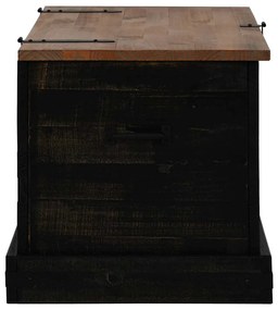 fekete tömör fenyőfa HALDEN tárolószekrény 91x48x47 cm