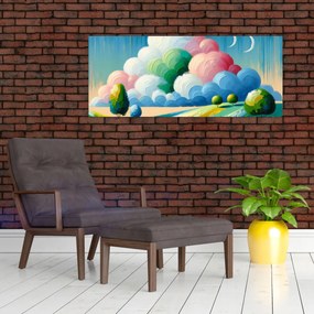 Kép - Tájkép felhővel (120x50 cm)