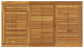 Kültéri Étkező Asztal Szürke 140x80x75 cm Acél és Tömör Akácfa