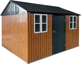 Fém kerti szerszámtároló ház, barna/antracit, 3,6x3,1x2,5 m, GABKO