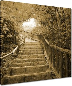 Vászonkép 90x90 Lépcsők szépia színben