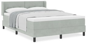 Boxspring Ágy Matrac Kellemes Szürke 140x200 cm Bársonyos
