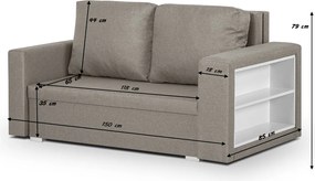 DOLAR1 Kétszemélyes kinyitható kanapé Rózsaszín