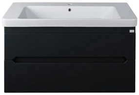 TMP SHARP 105 - FEKETE - fali fürdőszobabútor- Sanovit LUXURY 11105 mosdóval - 105 x 46 cm
