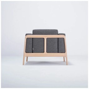 Fawn tölgyfa fotel sötétszürke szövet ülőrésszel - Gazzda