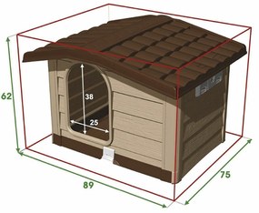 Kutyaház Bungalow zöld, 89 x 75 x 62 cm