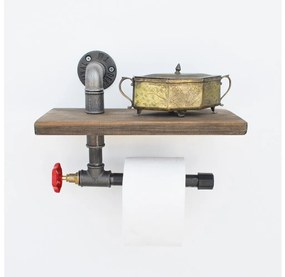 Vécépapír tartó polccal BORURAF 22x31 cm fenyő