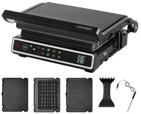 Concept ge3550 - Kontaktgrill 2000W/230V mit Temperatursensor, schwarz ge3550