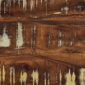tömör újrahasznosított fa többszínű pad 80x35x45 cm