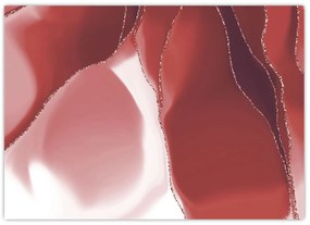 Üveg kép - Piros absztrakt virág N⁰3 (70x50 cm)