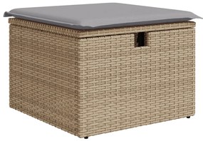 6 darabos kerti bútor szett párnákkal Bézs poli rattan