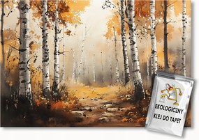 Fotótapéta Flizelina Tájkép Természet Erdő Fák Nyírfa Ősz 312x219 ragasztó