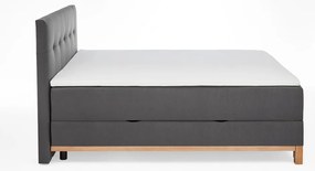 Sötétszürke boxspring ágy tárolóhellyel 180x200 cm Catania - Meise Möbel