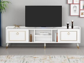 TV asztal/szekrény Kadole 2 (fehér + arany) . 1095457