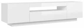 magasfényű fehér TV-szekrény LED-lámpákkal 160 x 35 x 40 cm