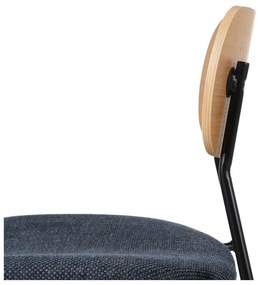 Kék-natúr színű étkezőszék szett 4 db-os Moe – Ixia