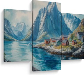 Kép - Norvég falu (90x60 cm)