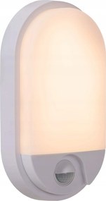 Kültéri LED-es kerti fali lámpa fehér Lucide ellipszis érzékelővel