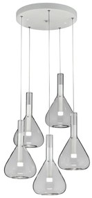 Fehér LED függőlámpa üveg búrával ø 55 cm Cipera – CINQUE