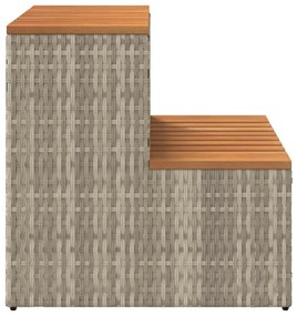 Pezsgőfürdő lépcső 50x50x50,5cm polyrattan és akácfa