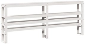 fehér tömör fenyőfa fejtámla polcokkal 200 cm