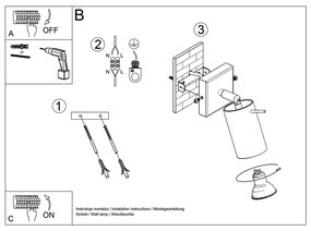 Etna ezüstszínű falilámpa - Sollux
